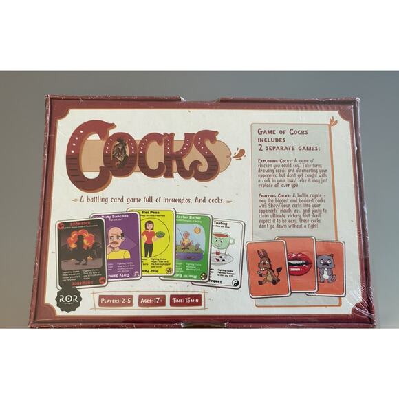 Cocks Adult Card Game for Parties - 2 Games, 1 Box - New! - Picture 2 of 3